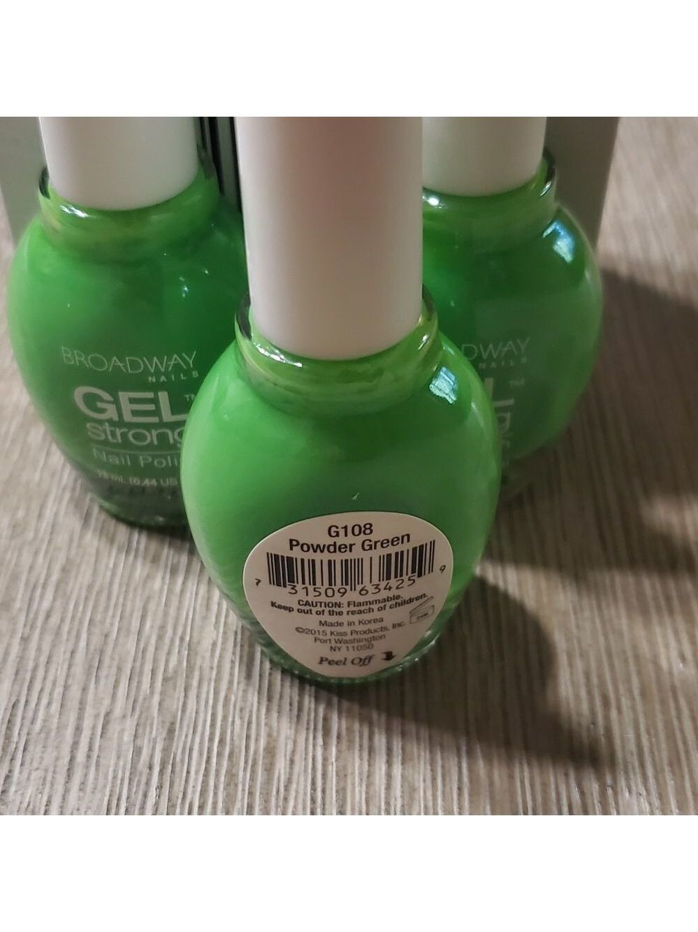 3 new broadway nails gel strong powder green